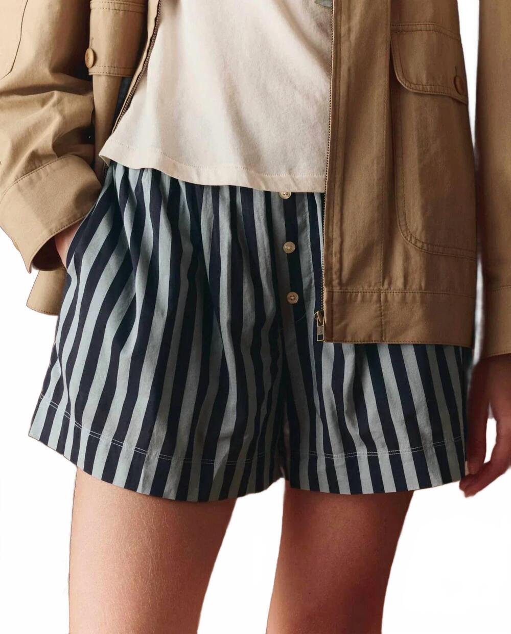 NEW THE GREAT. the boxer short in blue club stripe